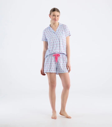 Little Blue House Wild Flowers Button Down Short PJ Set in A Bag
